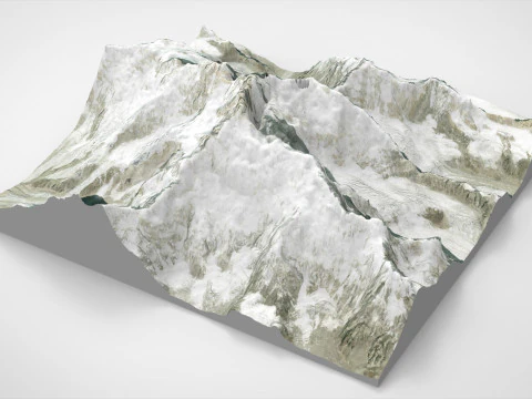 Mountain Landscape Kanchenjunga Himalayas 3D Model