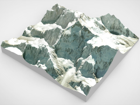Mountain Landscape Kanchenjunga Himalayas Modelo 3D