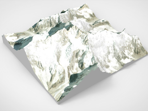 Mountain Landscape Kanchenjunga Himalayas Modelo 3D