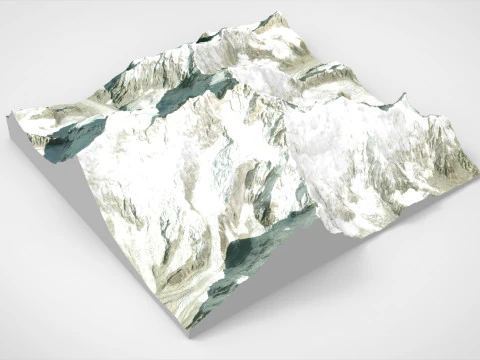 Mountain Landscape Kanchenjunga Himalayas 3D Model