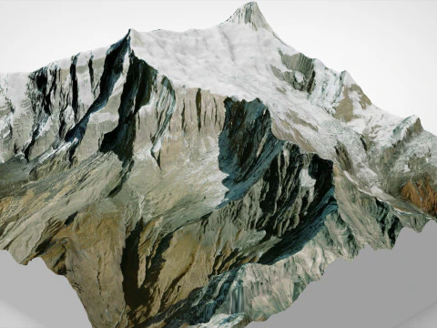 Berglandschap Annapurna IV Himalaya Nepal 3D Model