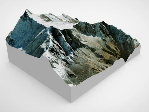 Mountain landscape Annapurna IV Himalayas Nepal 3D Model