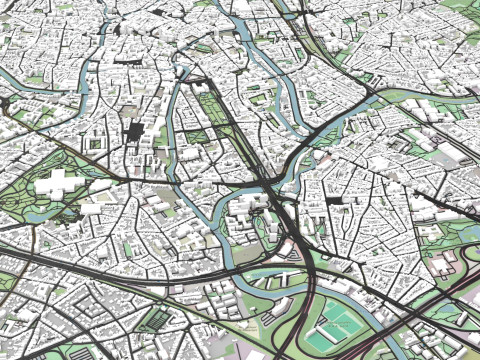 Cityscape Gent Belgium 3D 모델