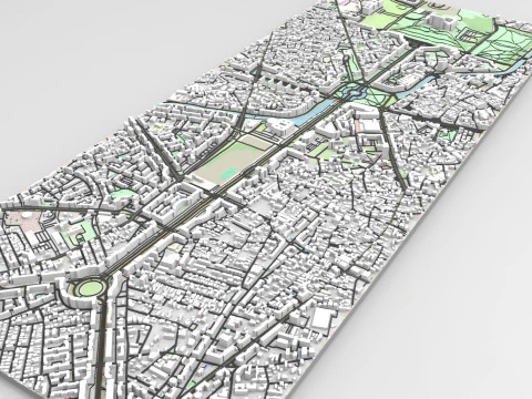 Unirii Boulevard Bucharest Romania 3D Model