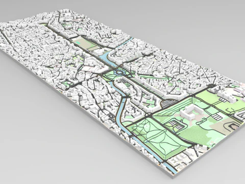 Unirii Boulevard Bucharest Romania 3D Model