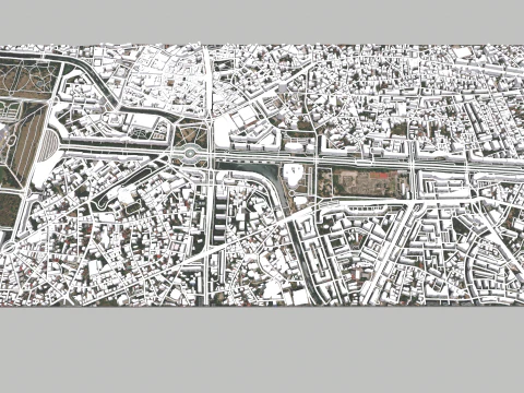 Unirii Boulevard Bucharest Romania 3D Model