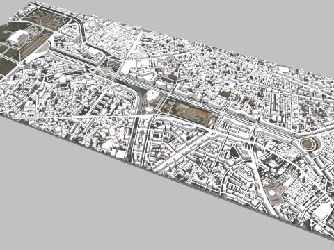 Unirii Boulevard Bucharest Romania 3D Model
