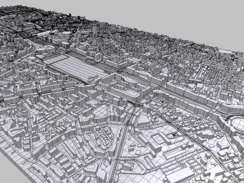 Unirii Boulevard Bucharest Romania 3D Model