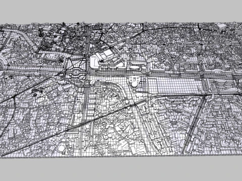 Unirii Boulevard Bucharest Romania 3D Model