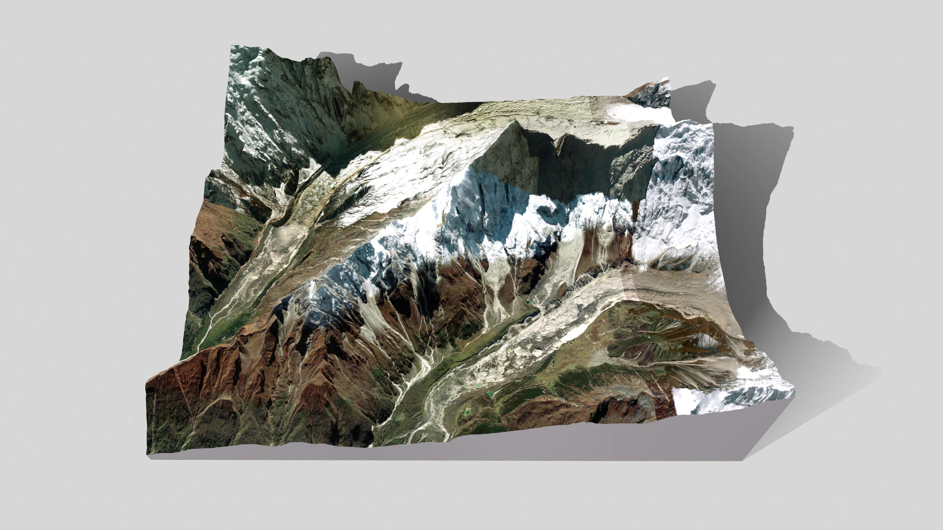 Mountain landscape Lanjam Glacier Gandaki Pradesh Nepal 3D Model .c4d .max .obj .3ds .fbx .stl .blend 