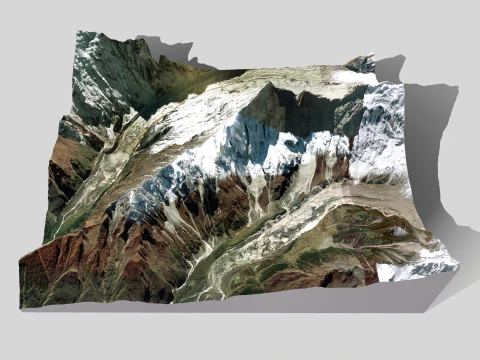 Paysage de montagne Glacier Lanjam Gandaki Pradesh N&eacute;pal Modèle 3D