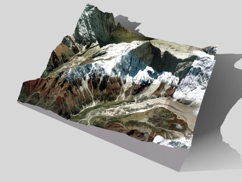 Mountain landscape Lanjam Glacier Gandaki Pradesh Nepal 3D Model