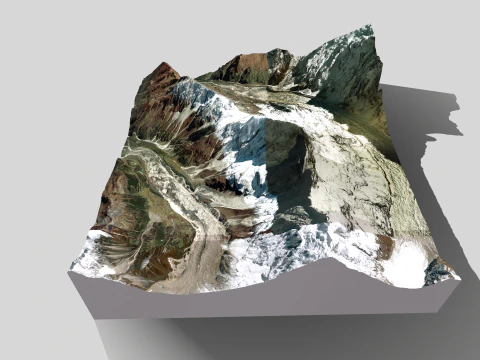 Mountain landscape Lanjam Glacier Gandaki Pradesh Nepal 3D Model
