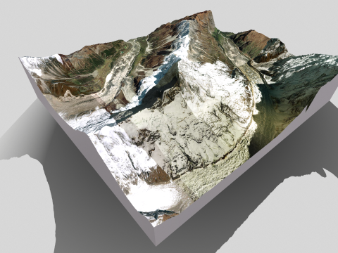 Mountain landscape Lanjam Glacier Gandaki Pradesh Nepal Model 3D