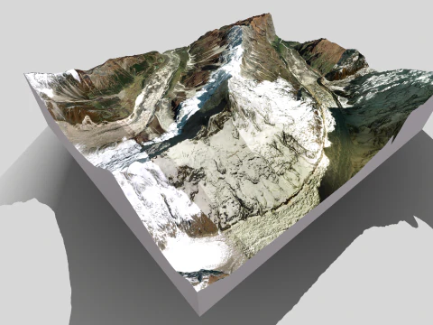 Mountain landscape Lanjam Glacier Gandaki Pradesh Nepal 3D Model