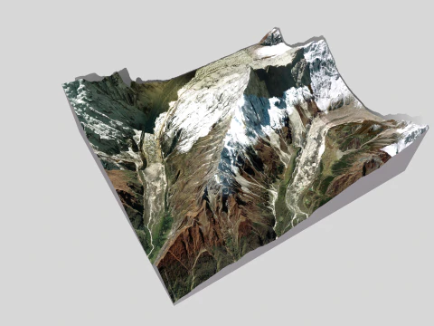 Mountain landscape Lanjam Glacier Gandaki Pradesh Nepal 3D Model