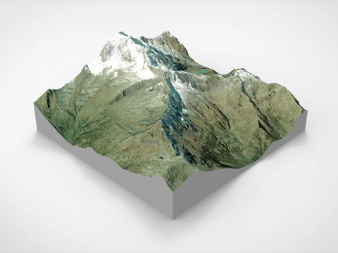 Mountain landscape Punta Grober Macugnaga Italy 3D Model