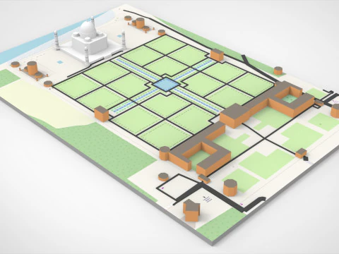The Taj Mahal Agra India 3D Model