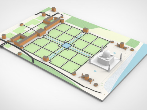The Taj Mahal Agra India Modello 3D