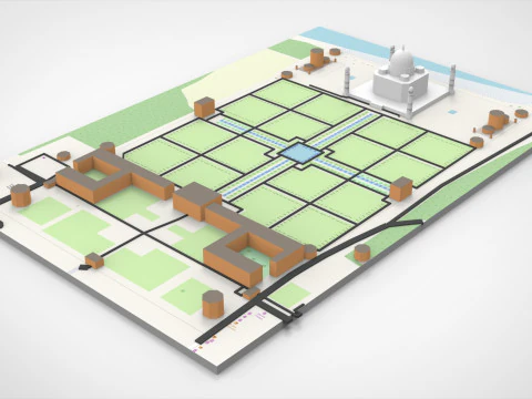 The Taj Mahal Agra India 3D Model