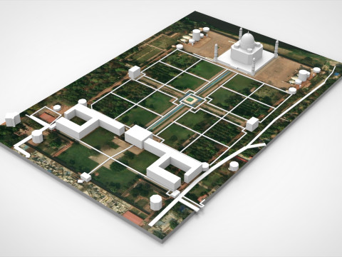 The Taj Mahal Agra India Modello 3D