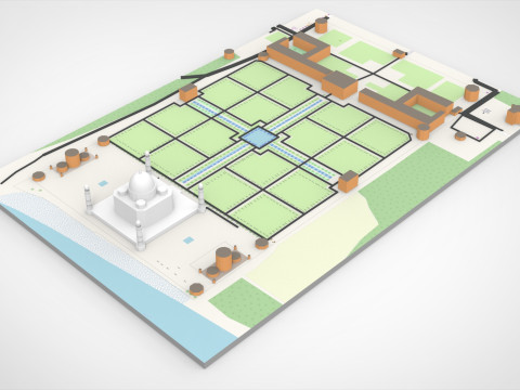 The Taj Mahal Agra India Modello 3D