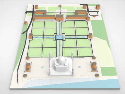 The Taj Mahal Agra India 3D Model