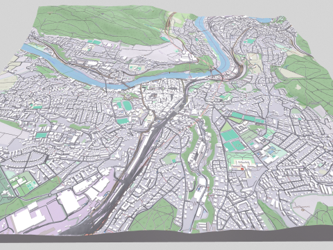 Cityscape Schaffhausen Switzerland 3D Model