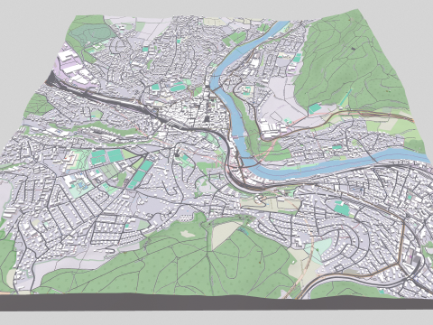 Cityscape Schaffhausen Switzerland 3D Model