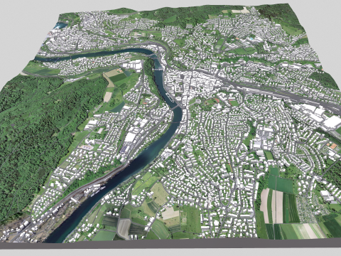 Cityscape Schaffhausen Switzerland 3D Model
