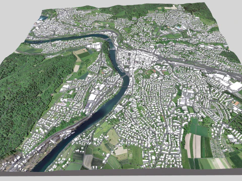 Cityscape Schaffhausen Switzerland 3D Model