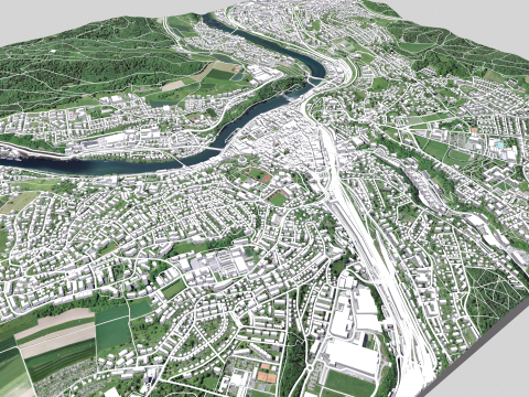 Cityscape Schaffhausen Switzerland 3D Model