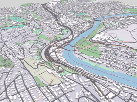 Cityscape Schaffhausen Switzerland 3D Model