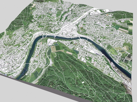 Cityscape Schaffhausen Switzerland 3D Model