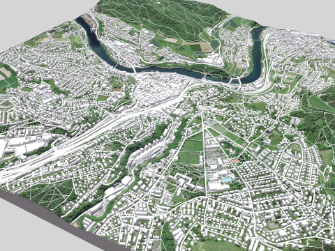 Cityscape Schaffhausen Switzerland 3D Model
