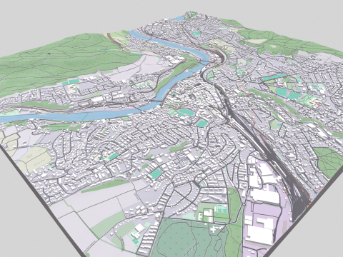 Cityscape Schaffhausen Switzerland 3D Model