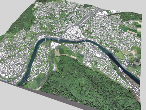 Cityscape Schaffhausen Switzerland 3D Model