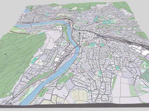 Cityscape Schaffhausen Switzerland 3D Model