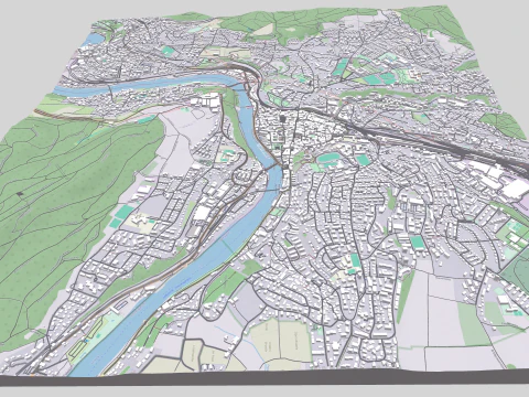 Cityscape Schaffhausen Switzerland 3D Model