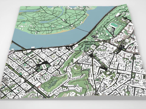 Cidade do fragmento da paisagem urbana de Kyiv Ucr&acirc;nia Modelo 3D