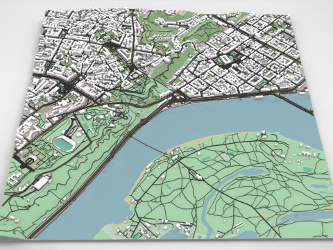 Cityscape Kyiv Ukraine fragment city Modelo 3D