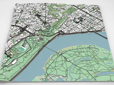 Cityscape Kyiv Ukraine fragment city 3D Model