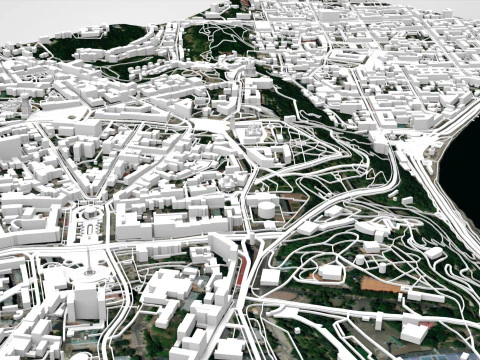 Cityscape Kyiv Ukraine fragment city 3D Model