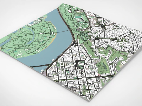 Cityscape Kyiv Ukraine fragment city 3D Model