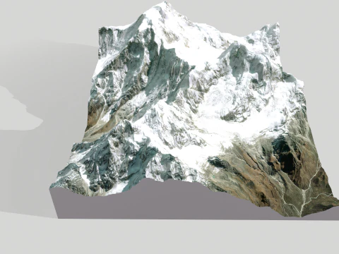 Paysage de montagne Thulagi Chuli Himalaya N&eacute;pal Modèle 3D