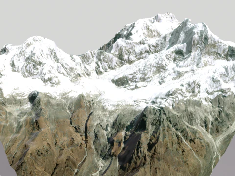 Mountain landscape Thulagi Chuli Himalayas Nepal 3D Model