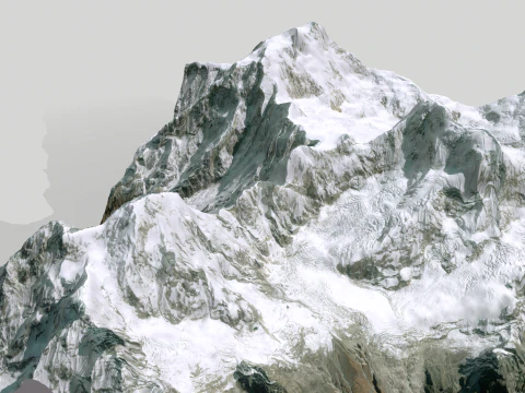 Mountain landscape Thulagi Chuli Himalayas Nepal 3D Model