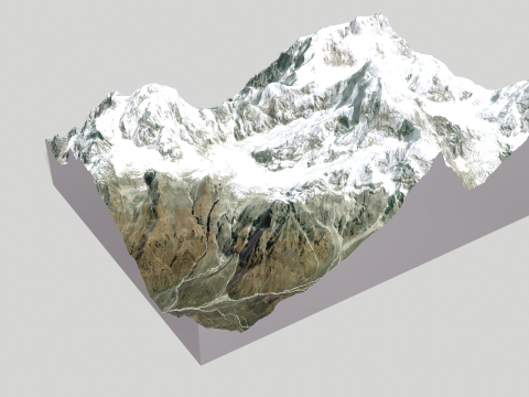 Mountain landscape Thulagi Chuli Himalayas Nepal 3D Модель