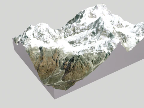 Mountain landscape Thulagi Chuli Himalayas Nepal 3D Model