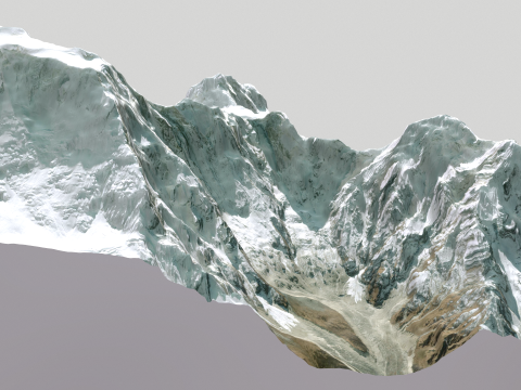 Mountain landscape Thulagi Chuli Himalayas Nepal 3D Модель